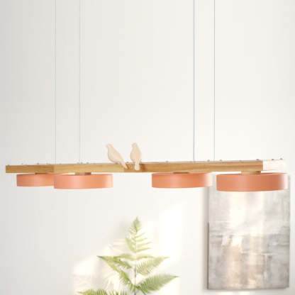 Morandi Moderna Metal Madera Resina Acrílico Lámpara Colgante Comedor Dormitorio