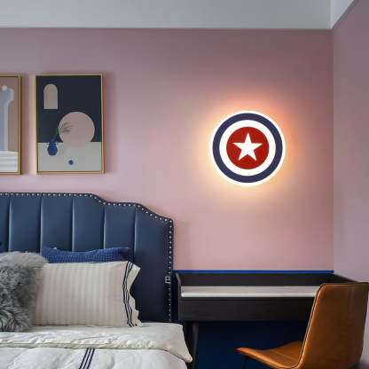 Edge Capitán Rojo Azul Acrílico Metal Lámpara de Pared Salón Comedor
