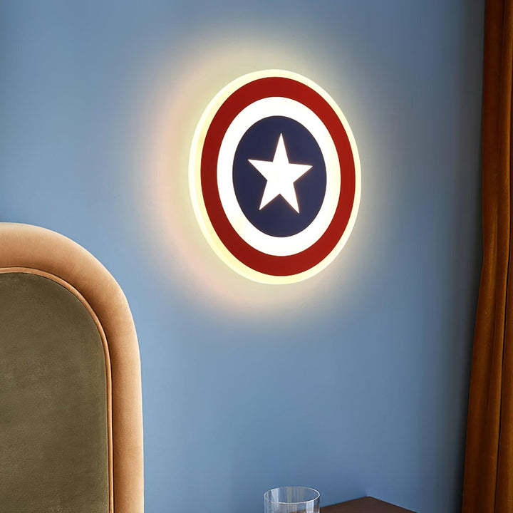 Edge Capitán Rojo Azul Acrílico Metal Lámpara de Pared Salón Comedor
