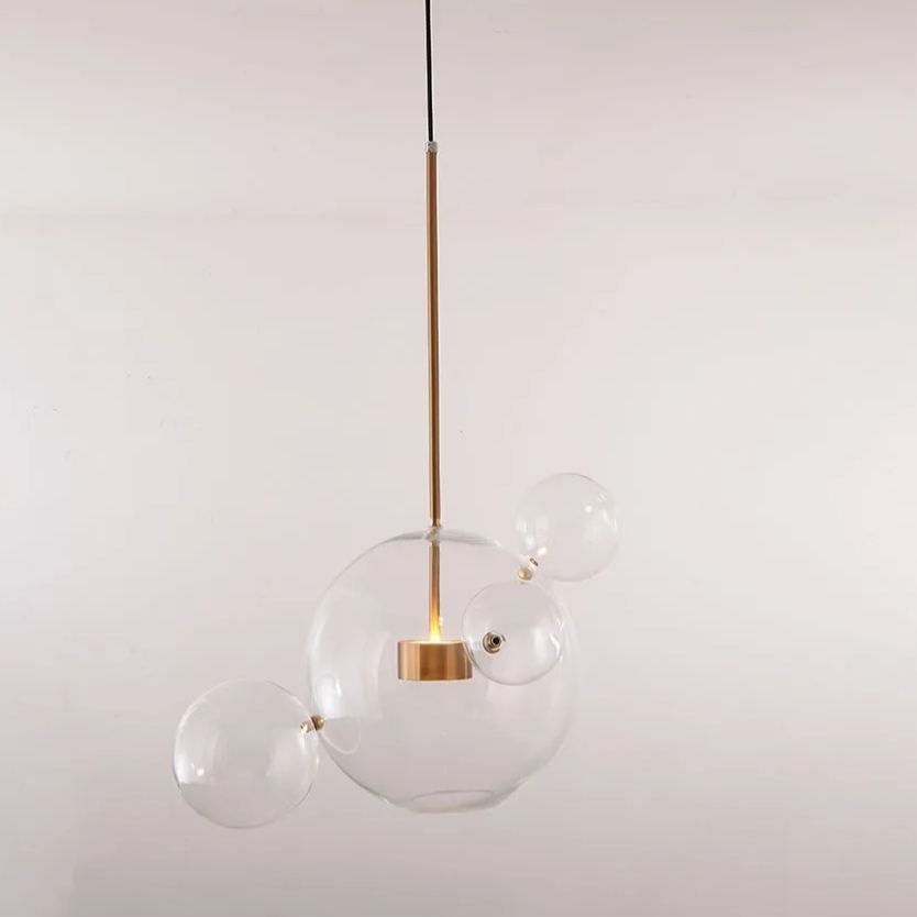 Hailie Moderna Diseño Lámpara Colgante de Burbujas Metal/Vidrio