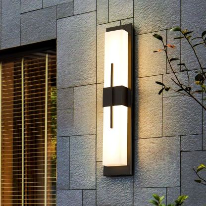 Edge Modern Acrylic Black White Wall Light Waterproof Garden Park