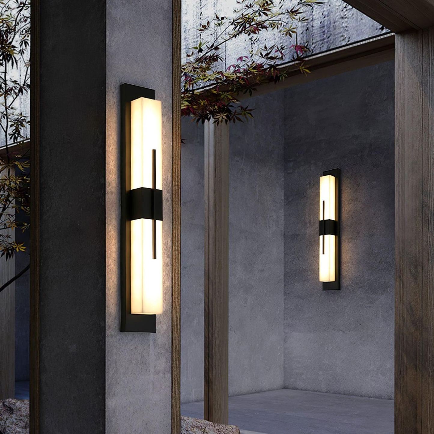 Edge Modern Acrylic Black White Wall Light Waterproof Garden Park