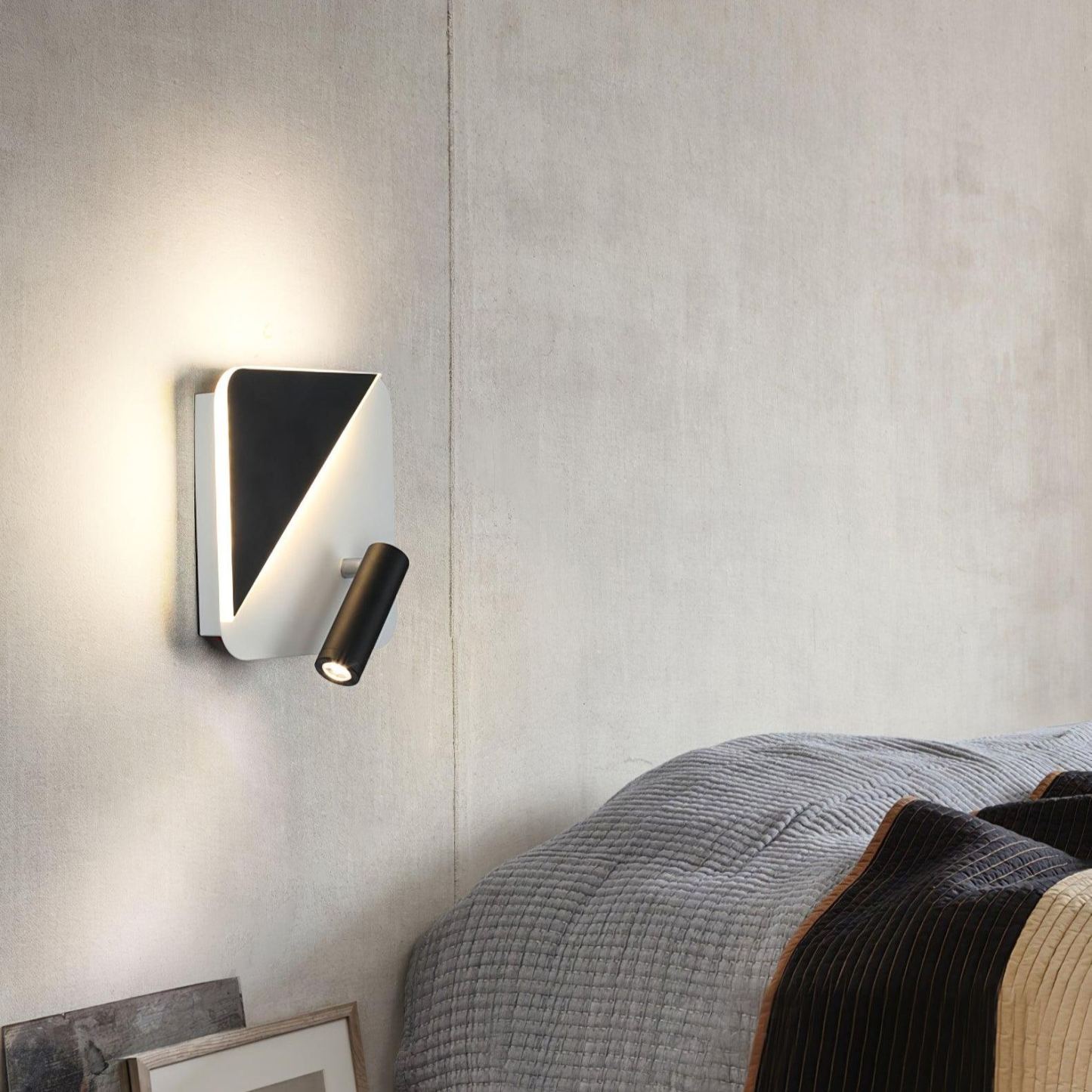 Edge Minimalism Metal Black White Wall Lamp Dining Room Bedroom