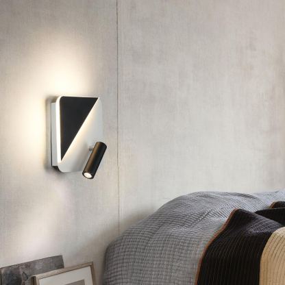 Edge Minimalism Metal Black White Wall Lamp Dining Room Bedroom
