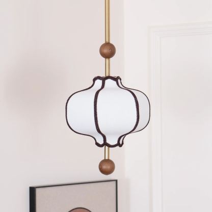 Ozawa Vintage Metal Wood Fabric Pendant Light Dining Room Bedroom