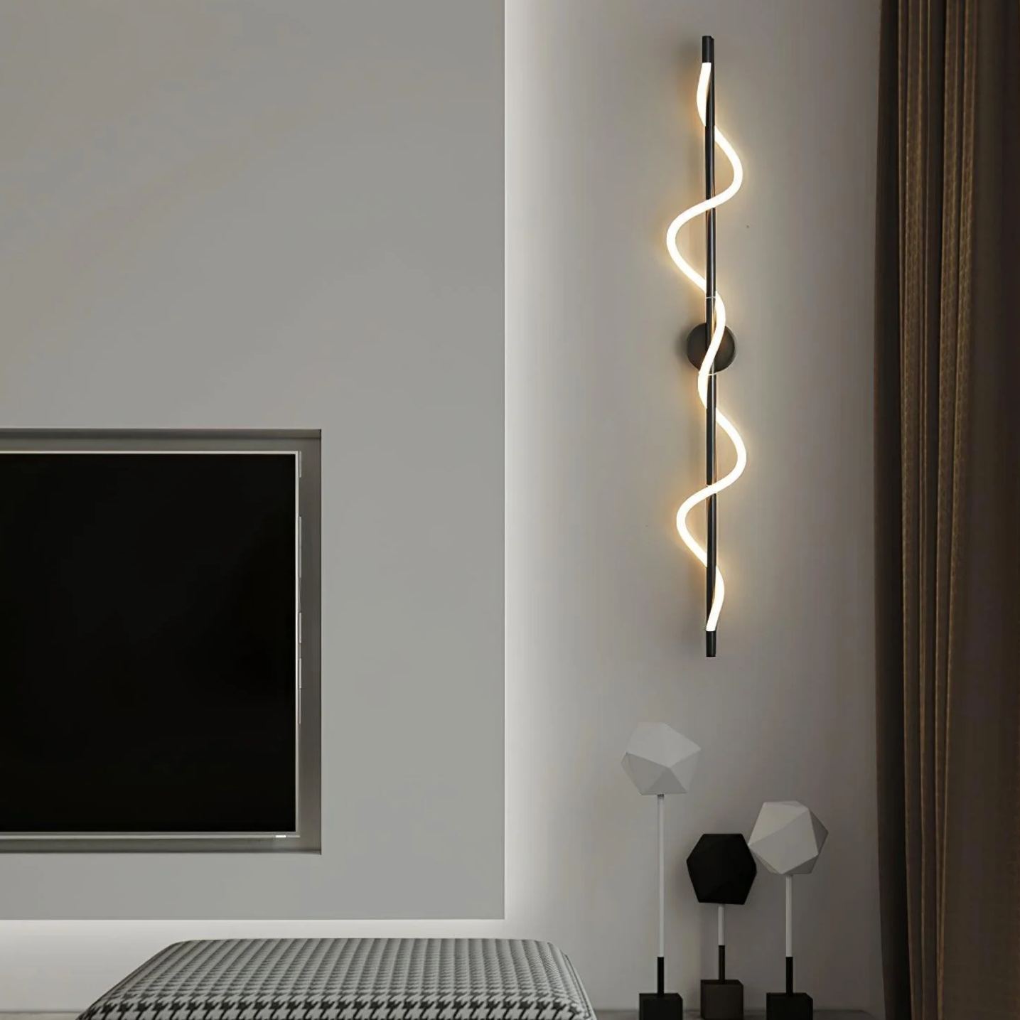 Valentina Modern Flexible Curve Metal Wall Light Living Room Bedroom