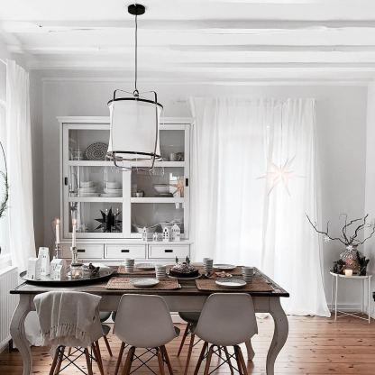 Ozawa Modern Cottage Fabric Pendant Light Shades Living Dining Room Bedroom