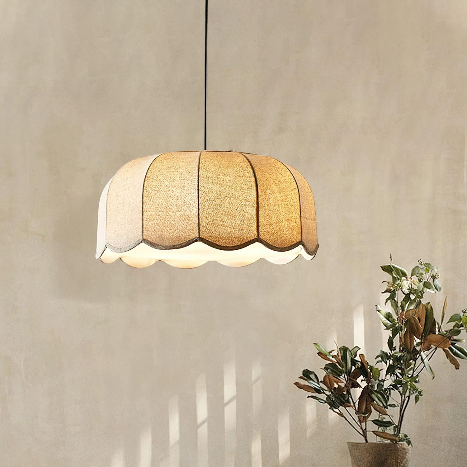 Renée Cottage Banana Leaf Fabric Pendant Light Shades Bedroom Living Room