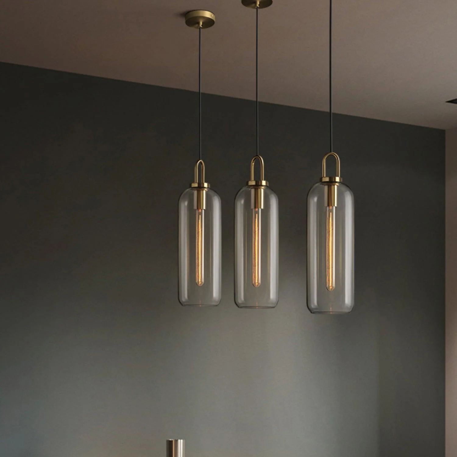 Hailie Modern Round Glass Pendant Light Bedroom Hallway Living Room