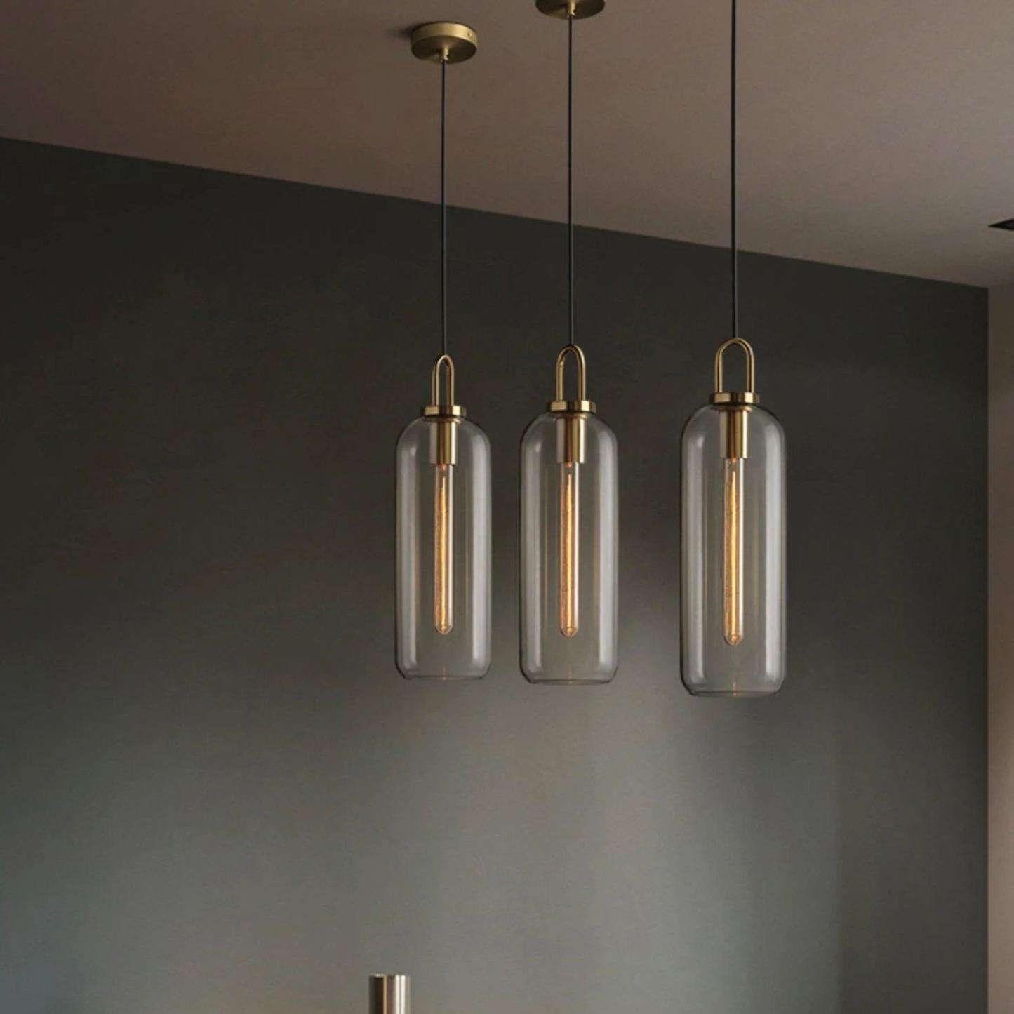 Hailie Modern Round Glass Pendant Light Bedroom Hallway Living Room