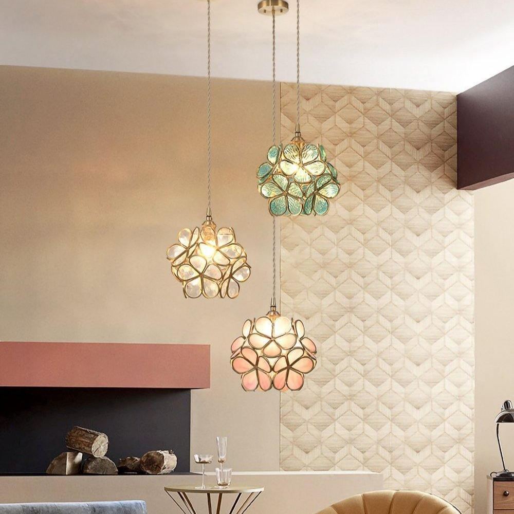 Alessio Vintage Flower Glass Pendant Light Shades Living Room Bedroom