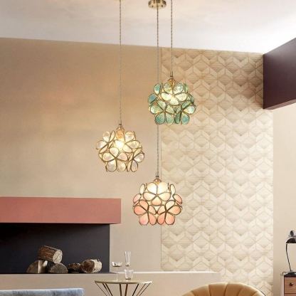 Alessio Vintage Flower Glass Pendant Light Shades Living Room Bedroom