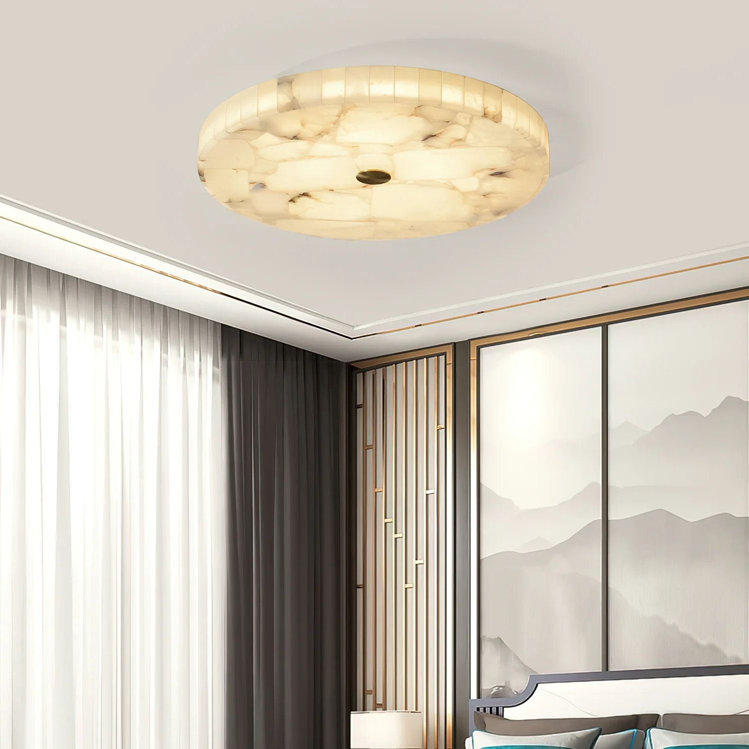 Byers Modern Minimalism LED Round Ceiling Lamp Metal  Resin Bedroom  Dining Room