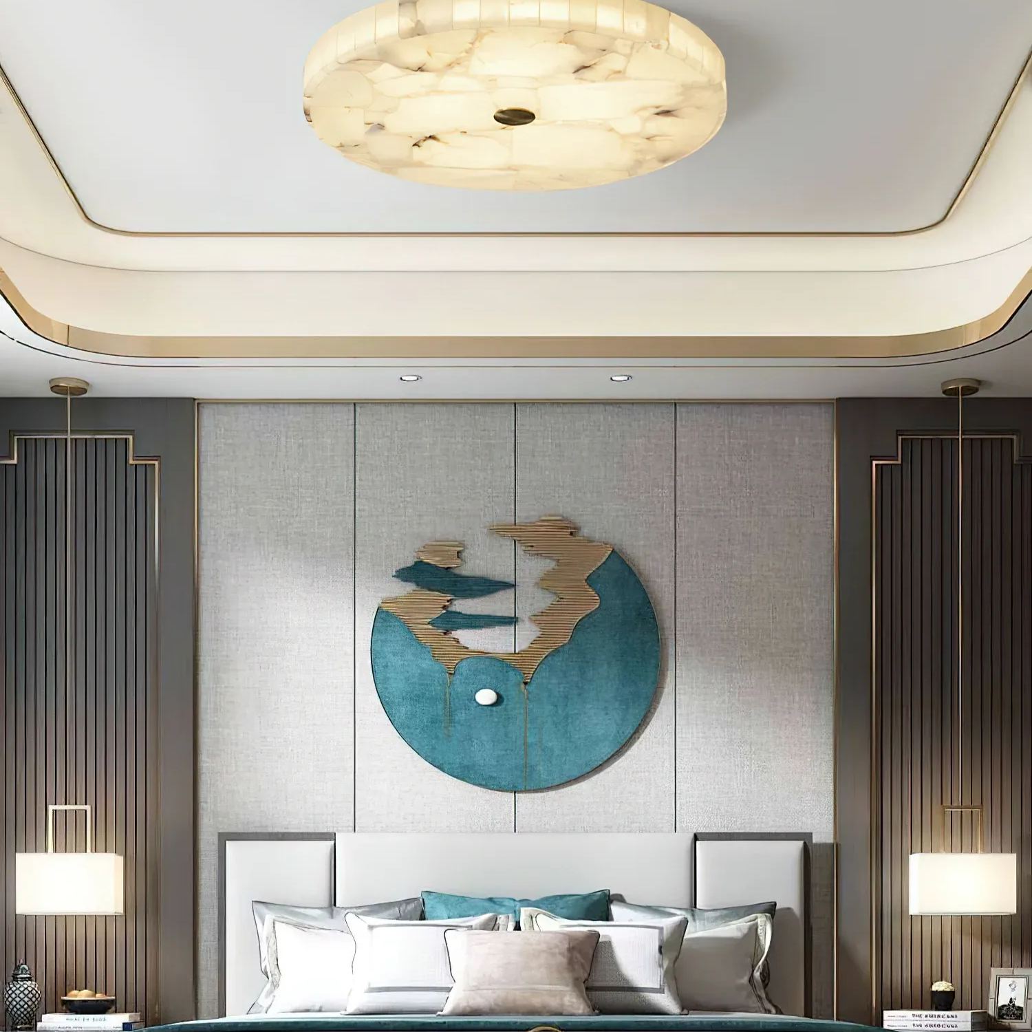 Byers Modern Minimalism LED Round Ceiling Lamp Metal  Resin Bedroom  Dining Room