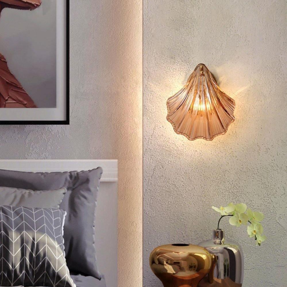 Orr Modern Unusual Shell Glass Wall Light Bedroom Living Room
