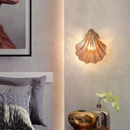 Orr Modern Unusual Shell Glass Wall Light Bedroom Living Room