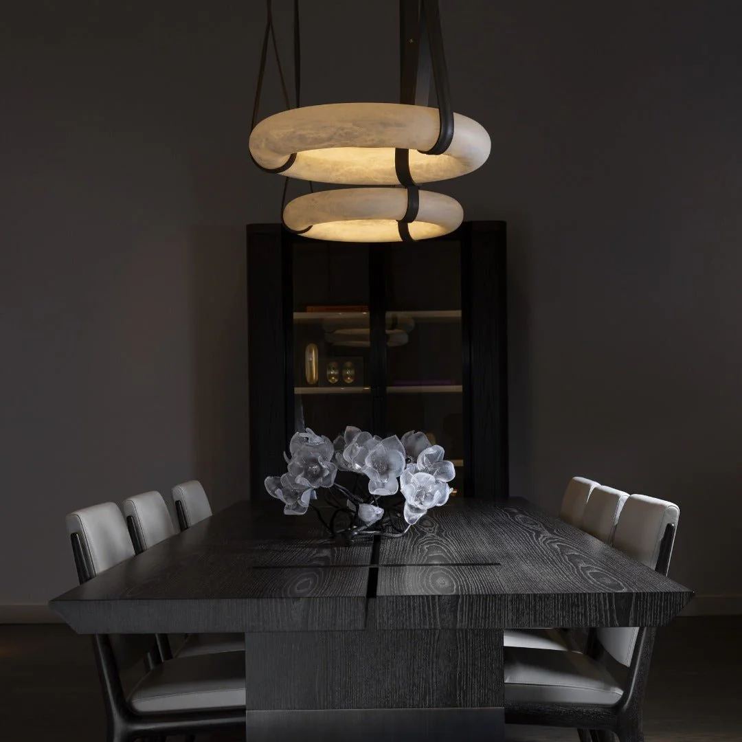 Hailie Vintage Unusual Resin Leather Pendant Light Living Dining Room