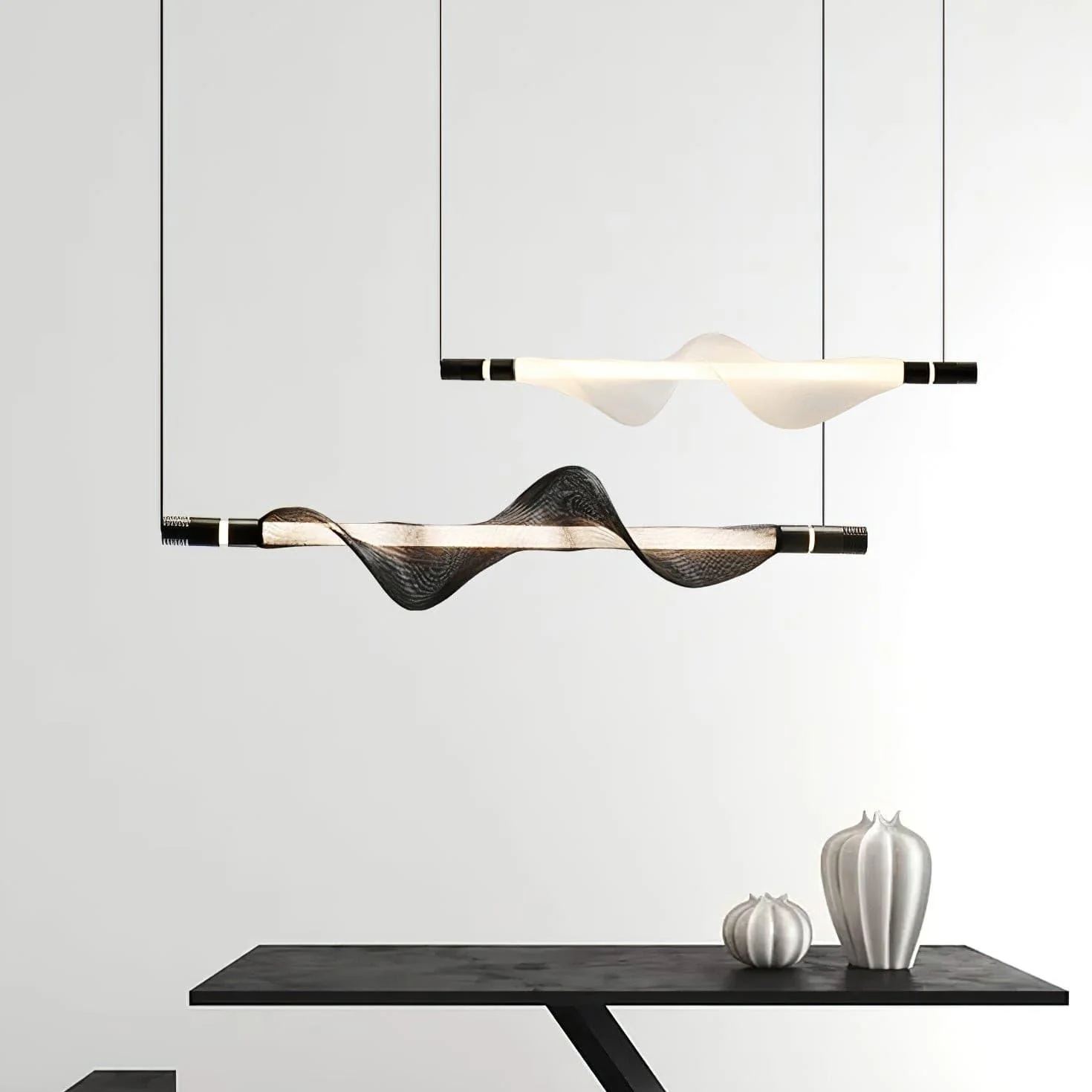 Edge Modern Unusual Fiber Pendant Light Shades Living Dining Room