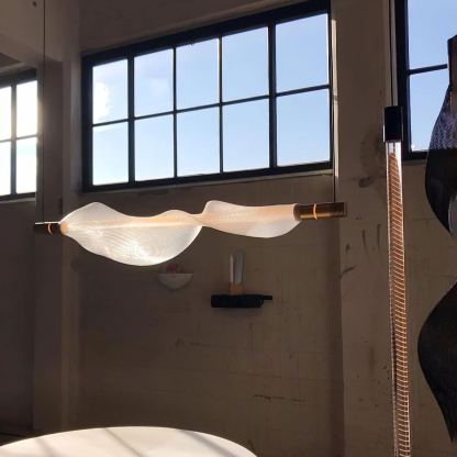 Edge Modern Unusual Fiber Pendant Light Shades Living Dining Room