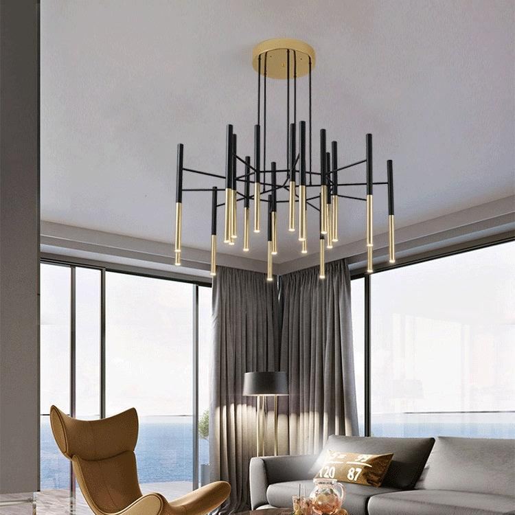Marilyn Modern Tubular Metal Chandelier Living Room Hallway Bedroom