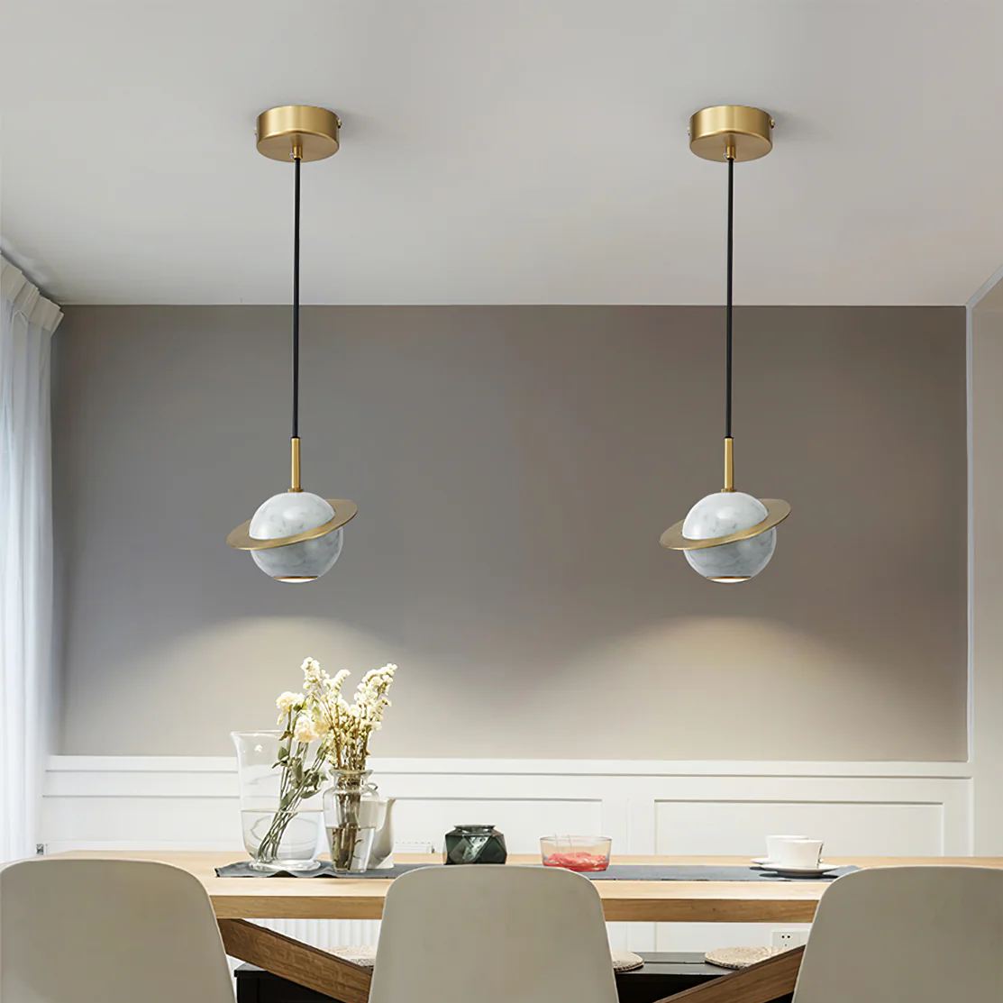 Valentina Modern Sphere Marble Pendant Light Bedroom Dining Room