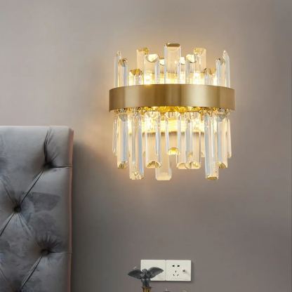 Herbert Classical Urban Crystal  Metal Wall Lamp Bedroom  Dining Room