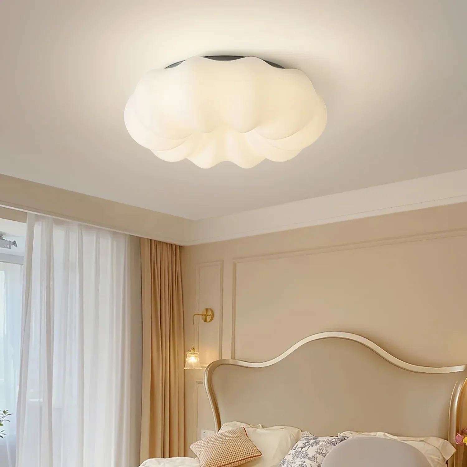 Quinn Modern White Cloud Metal PE Ceiling Lamp Bedroom  Dining Room