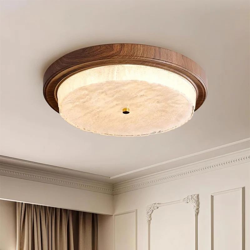 Ozawa Unusual Rustic Round Ceiling Light Bedroom Dining Room