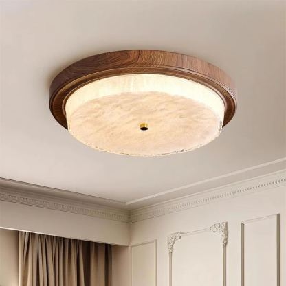 Ozawa Unusual Rustic Round Ceiling Light Bedroom Dining Room