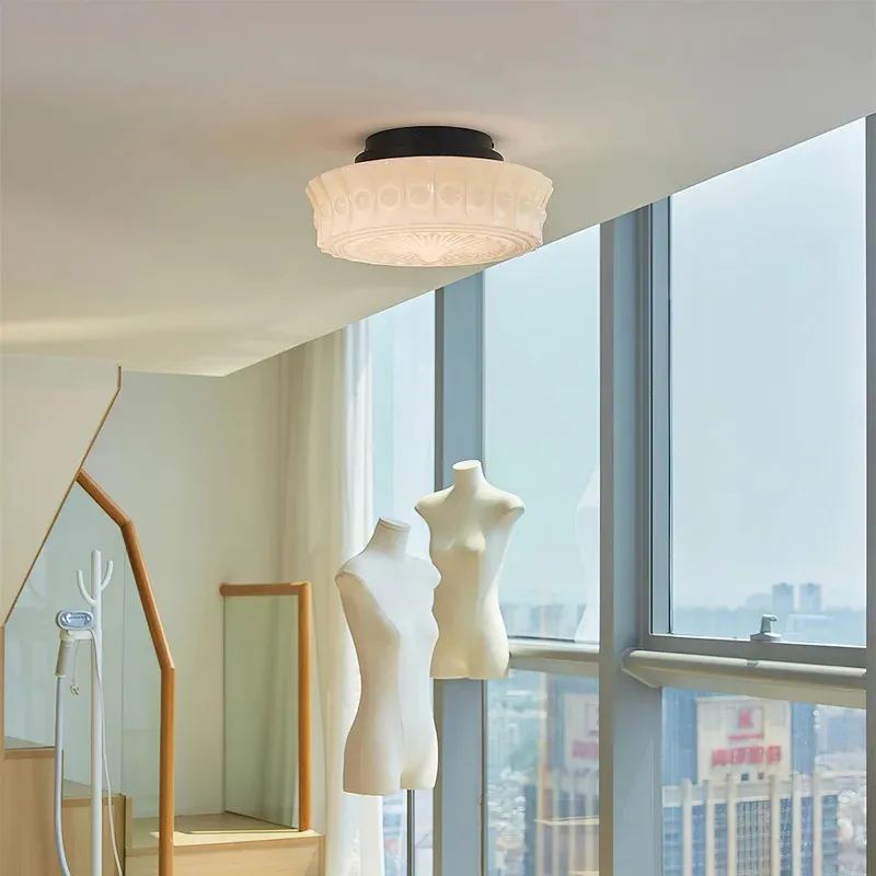 Quinn Nordic Beige White Ceiling Lamp Bedroom  Dining Room