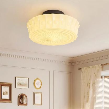 Quinn Nordic Beige White Ceiling Lamp Bedroom  Dining Room