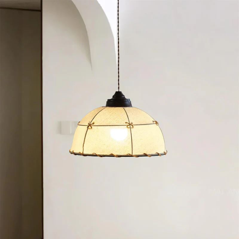 Renée Vintage Round Hanging Fabric Pendant Light Shades Dining Room