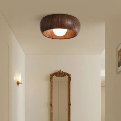 Muto Modern Round Wood Ceiling Light Fixture Hallway Bedroom Living Room