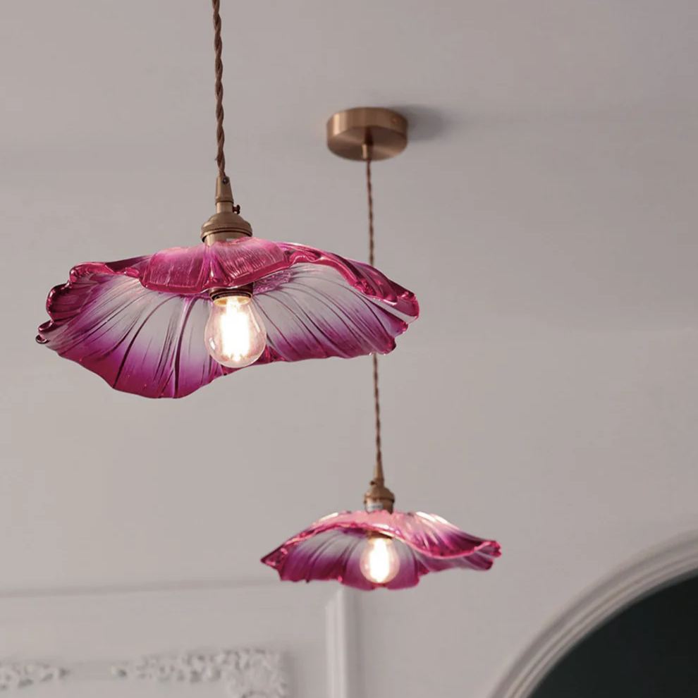 Carins Modern Flower Glass Hanging Pendant Light Dining Room