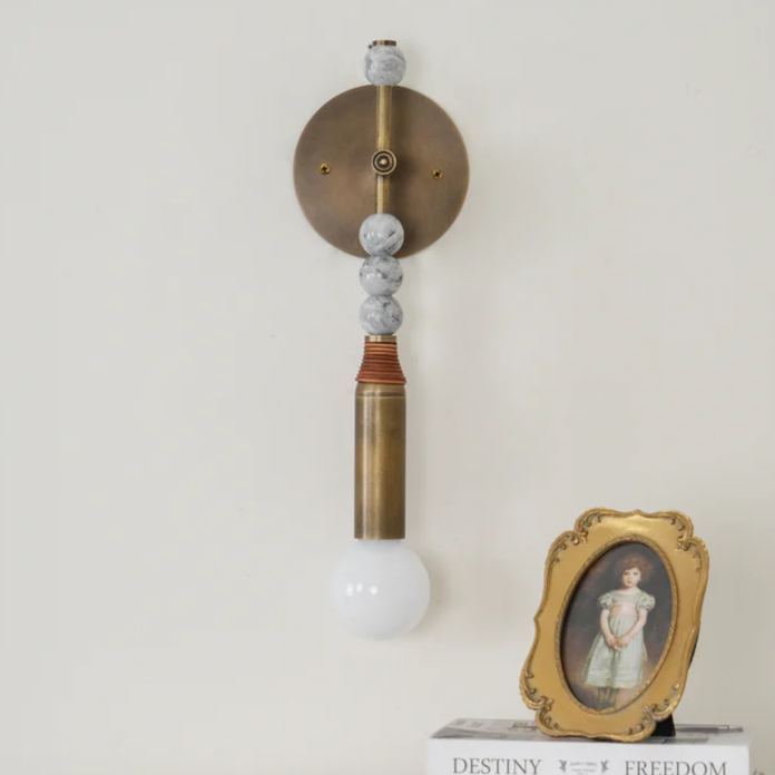 Alessio Vintage Unusual Marble Wall Light Fixture Bedroom Hallway