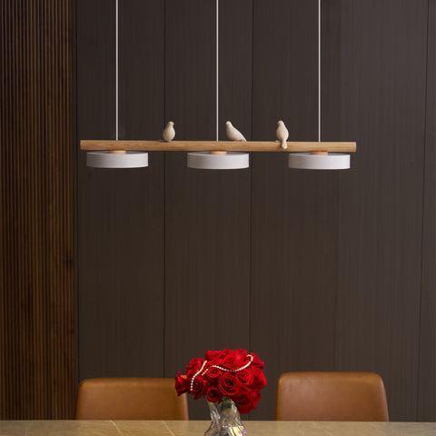 Morandi Moderna Metal Madera Resina Acrílico Lámpara Colgante Comedor Dormitorio