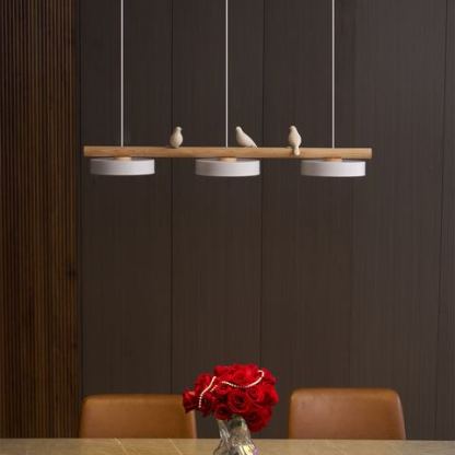 Morandi Moderna Metal Madera Resina Acrílico Lámpara Colgante Comedor Dormitorio