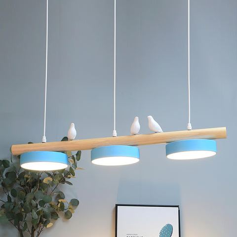 Morandi Moderna Metal Madera Resina Acrílico Lámpara Colgante Comedor Dormitorio