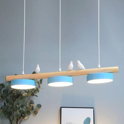 Morandi Moderna Metal Madera Resina Acrílico Lámpara Colgante Comedor Dormitorio