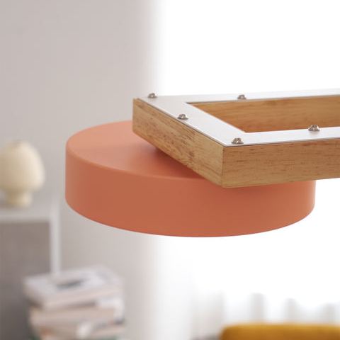 Morandi Moderna Metal Madera Resina Acrílico Lámpara Colgante Comedor Dormitorio