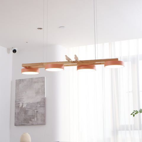 Morandi Moderna Metal Madera Resina Acrílico Lámpara Colgante Comedor Dormitorio
