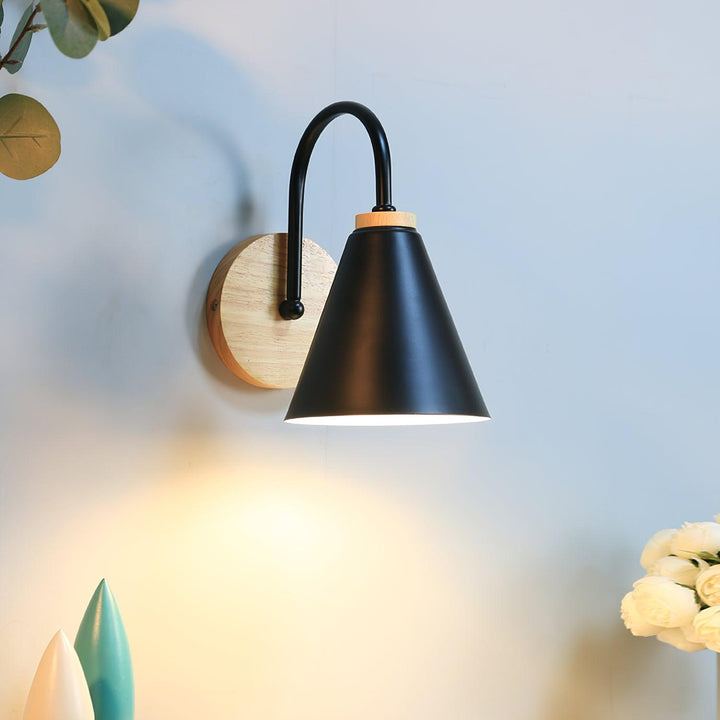 Ozawa Minimalismo Blanco Metal Madera Lámpara de Pared Dormitorio Salón Pasillo