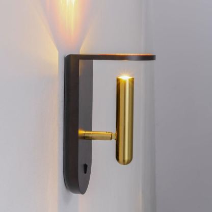 Edge Minimalismo Acrílico Metal Negro Blanco Lámpara de Pared Salón Comedor
