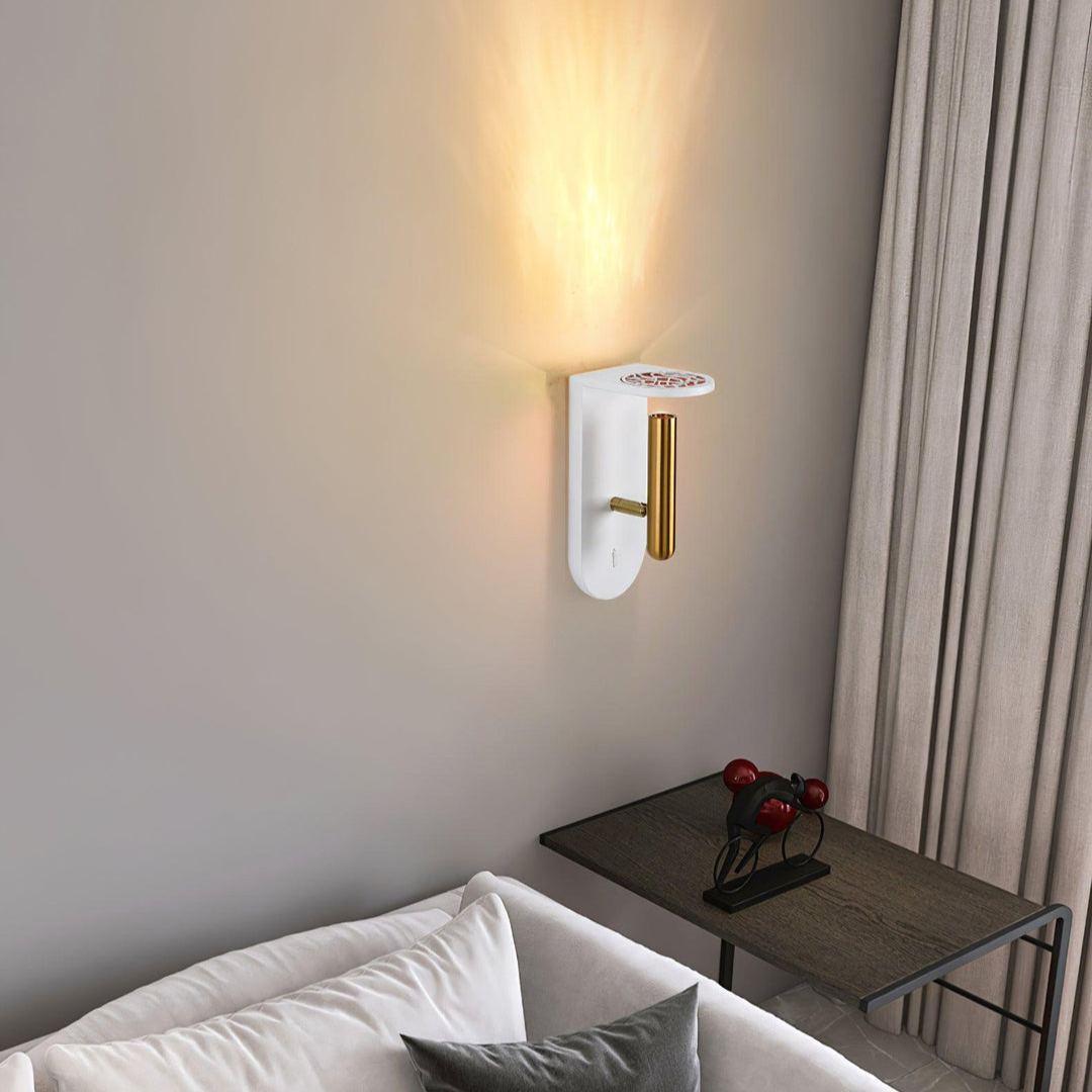 Edge Minimalismo Acrílico Metal Negro Blanco Lámpara de Pared Salón Comedor