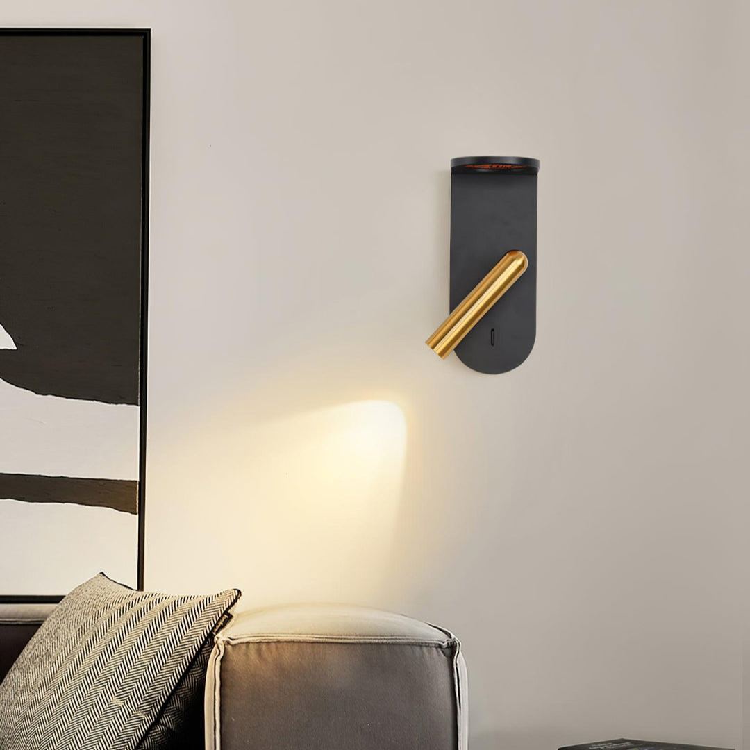 Edge Minimalismo Acrílico Metal Negro Blanco Lámpara de Pared Salón Comedor