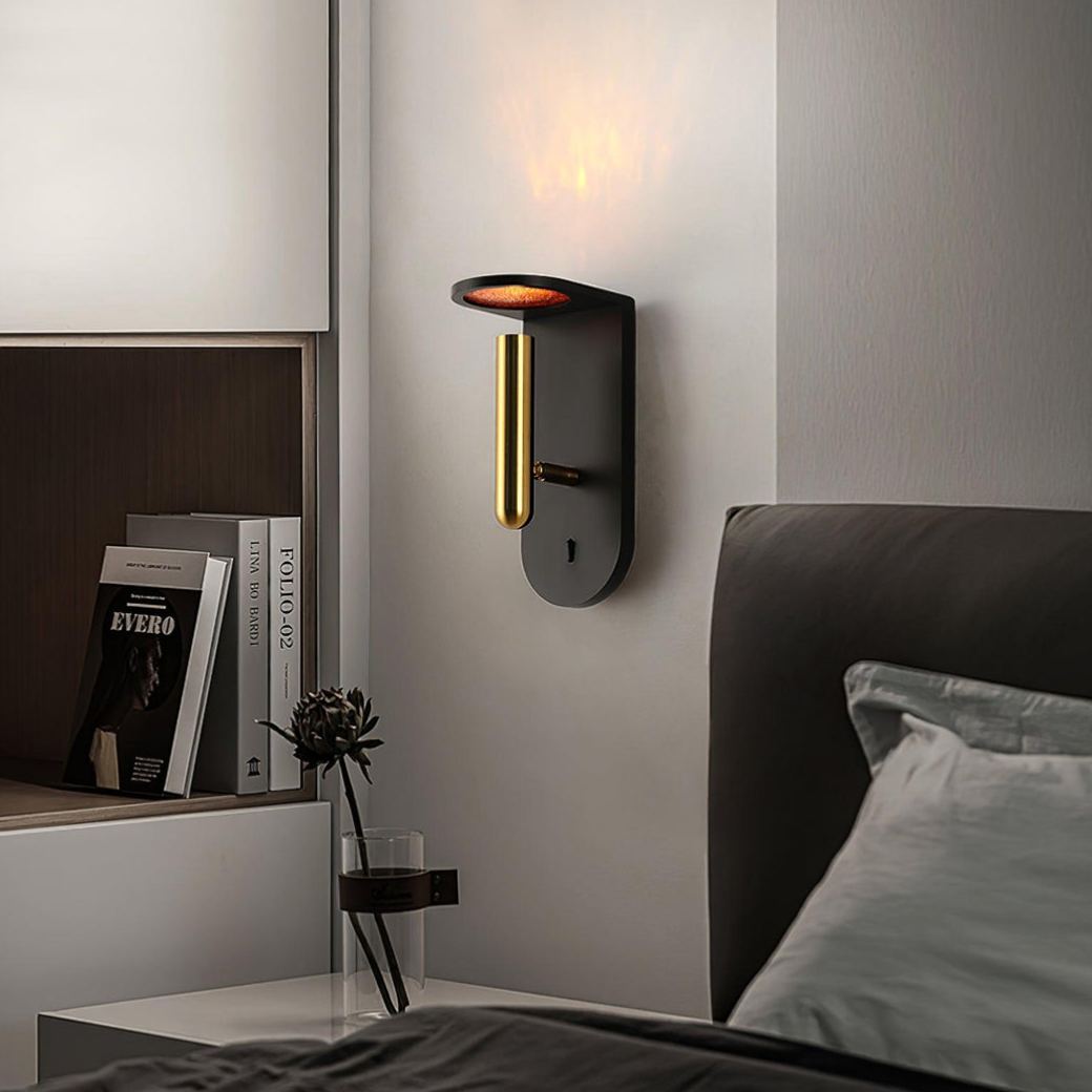 Edge Minimalismo Acrílico Metal Negro Blanco Lámpara de Pared Salón Comedor