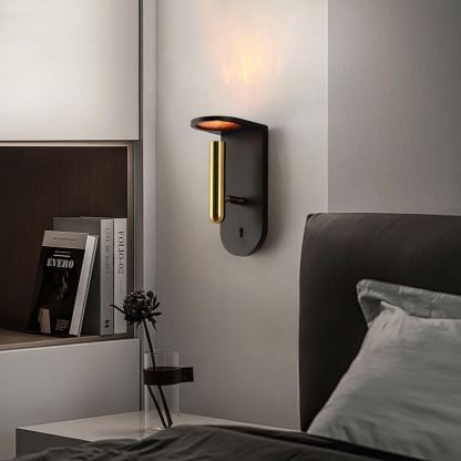 Edge Minimalismo Acrílico Metal Negro Blanco Lámpara de Pared Salón Comedor