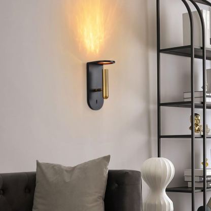 Edge Minimalismo Acrílico Metal Negro Blanco Lámpara de Pared Salón Comedor