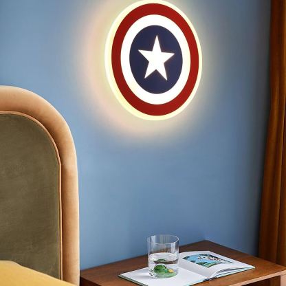 Edge Inusual Capitán Rojo Azul Acrílico Metal Lámpara de Pared Salón Comedor