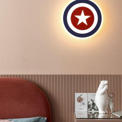 Edge Inusual Capitán Rojo Azul Acrílico Metal Lámpara de Pared Salón Comedor